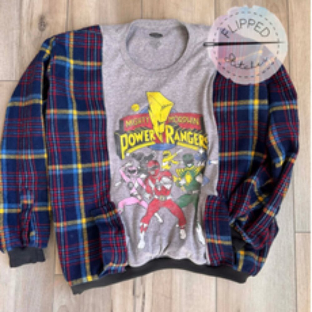 Upcycled Power Ranger - Flipped Stitches - Crew neck